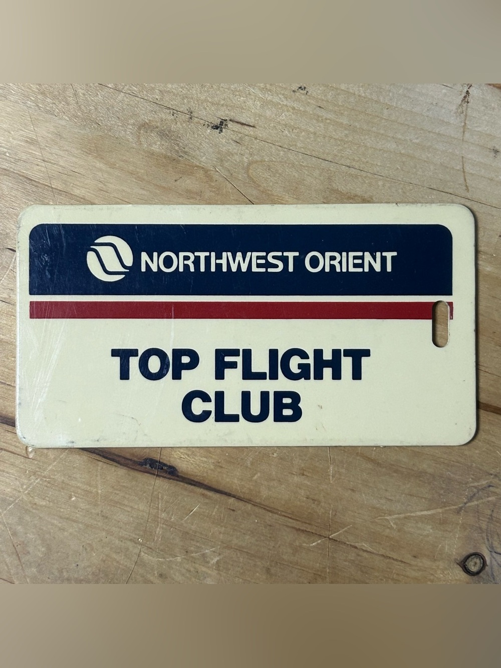 Vintage Northwest Orient Airline Top Flight Club Card Luggage Tag